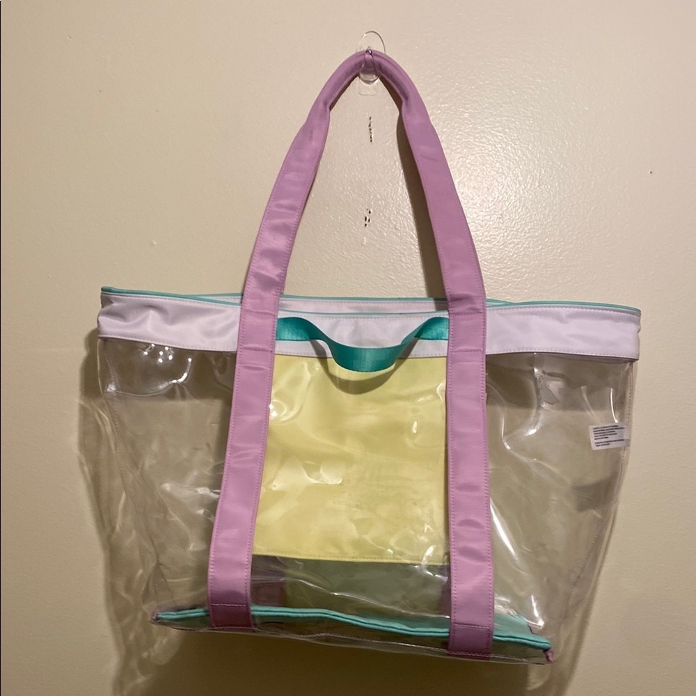 STONEY CLOVER TARGET Transparent Purple and Green Tote BEACH Bag - Picture 4 of 9